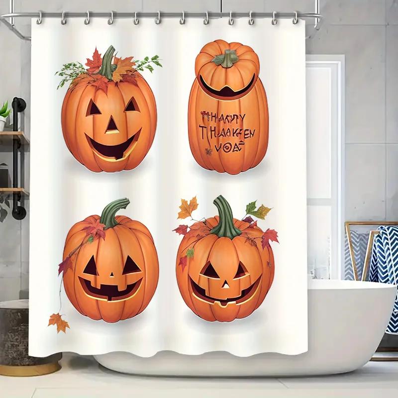 Halloween Pumpkin Shower Curtain Orange Pumpkins With Carved Faces Waterproof Bathroom Decor For Your Home W60H190(CM)-1 Pcs
Halloween Pumpkin Shower Curtain Orange Pumpkins With Carved Faces Waterproof Bathroom Decor For Your Home W60H190(CM)-1 Pcs