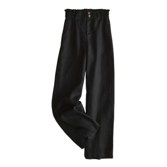 High Waist Bud Elastic Waistband Women Pants Buttons Fly Pockets Full Length Office Lady Straight Wide Leg Trousers L чорний
High Waist Bud Elastic Waistband Women Pants Buttons Fly Pockets Full Length Office Lady Straight Wide Leg Trousers L чорний