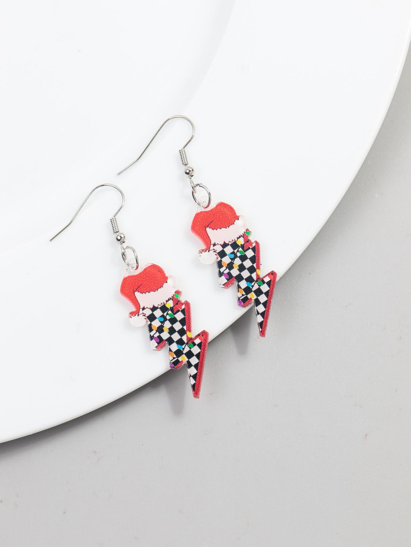 New Christmas Hat Acrylic Earrings for Women Funny Creative Checkerboard Lightning Drop Earring Fashion Party Jewelry Gift
New Christmas Hat Acrylic Earrings for Women Funny Creative Checkerboard Lightning Drop Earring Fashion Party Jewelry Gift