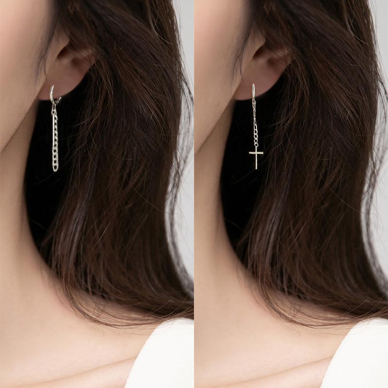 Tide Chain Cross Ear Buckle Female Hot-Selling Style Designer Hip-Hop Tassel Word Long Earrings
Tide Chain Cross Ear Buckle Female Hot-Selling Style Designer Hip-Hop Tassel Word Long Earrings