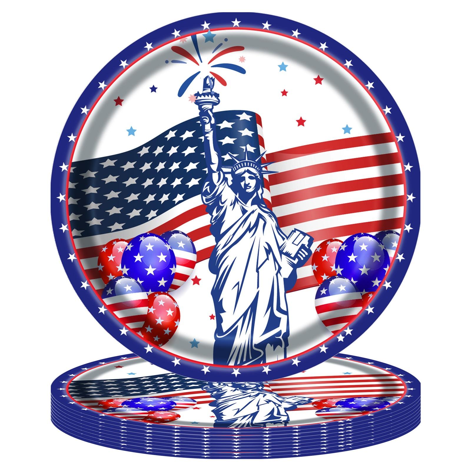 Patriotic Disposable Plates For Independence Day Party Supplies, Tableware For BBQ, Picnic, Memorial Day, Veterans Day One Size
Patriotic Disposable Plates For Independence Day Party Supplies, Tableware For BBQ, Picnic, Memorial Day, Veterans Day One Size