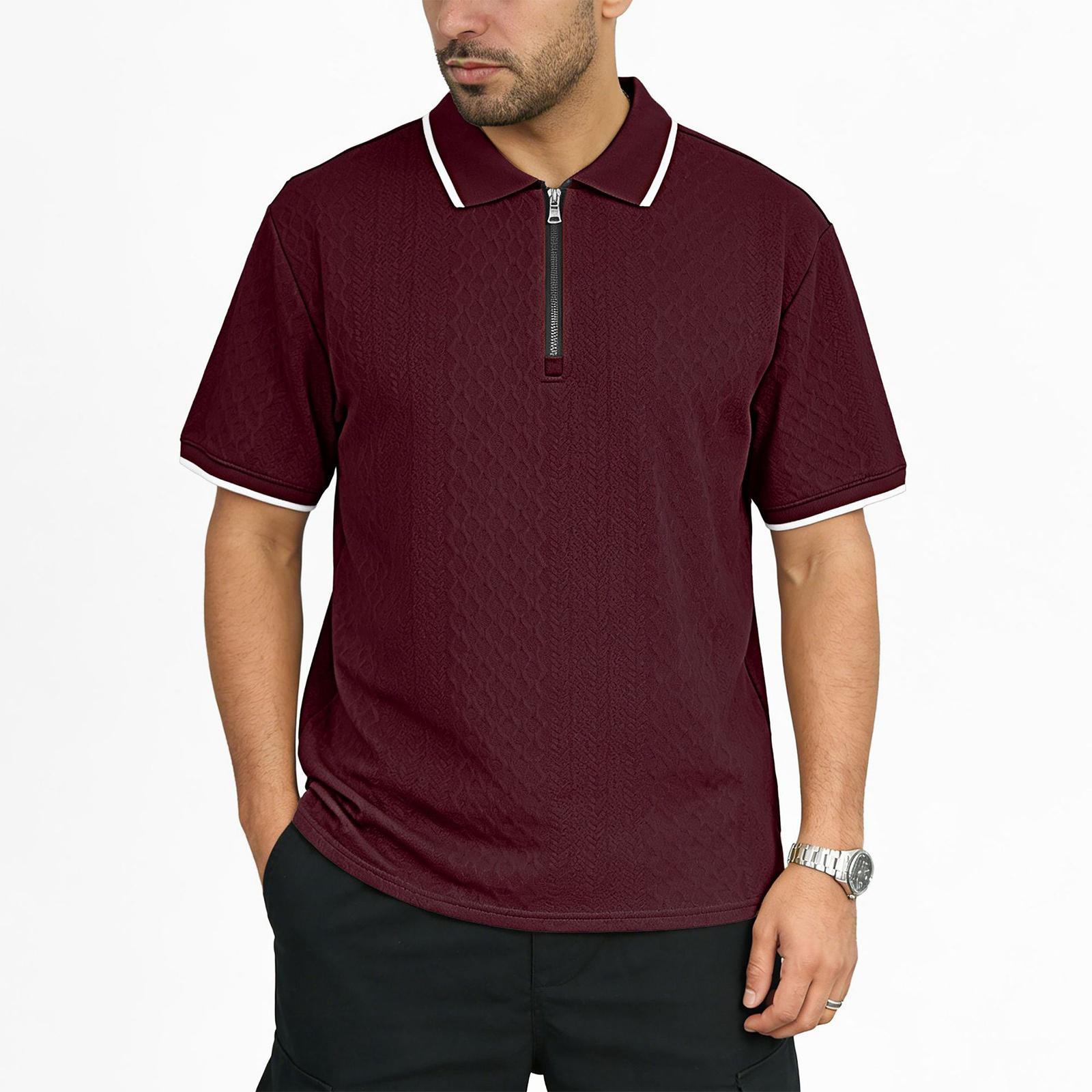 Men Short Sleeve Polo Shirt with Zipper Collar Classic Fit Lightweight Knit Top Comfortable Daily Wear XXXL винный
Men Short Sleeve Polo Shirt with Zipper Collar Classic Fit Lightweight Knit Top Comfortable Daily Wear XXXL винный
