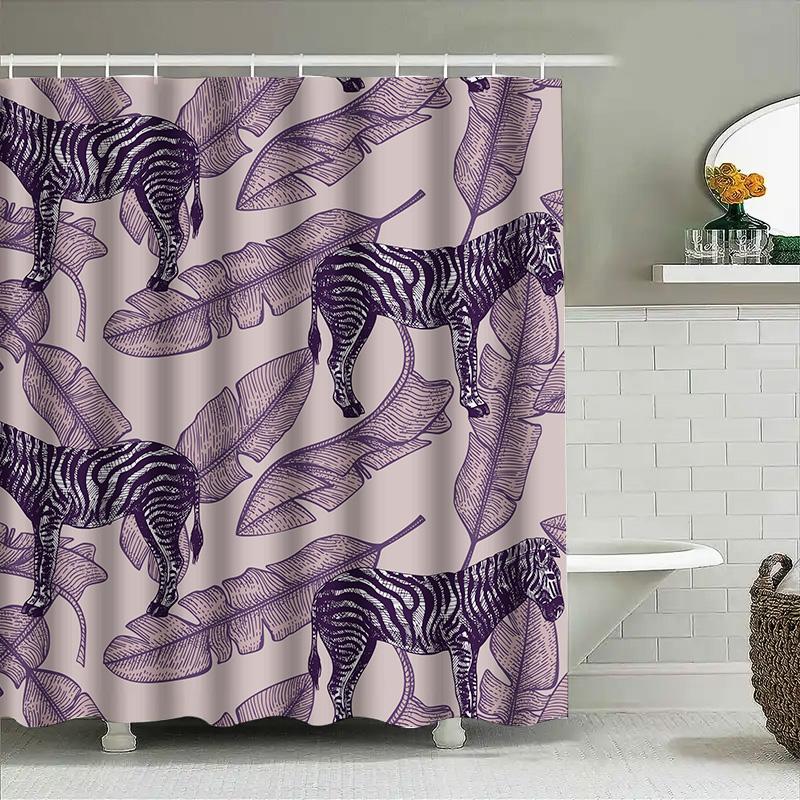 Modern Bathroom Shower Curtain Purple Zebra Leaves Print Polyester Waterproof Decoration Home Decor Item 180x240cm (Purple) 90x180cm
Modern Bathroom Shower Curtain Purple Zebra Leaves Print Polyester Waterproof Decoration Home Decor Item 180x240cm (Purple) 90x180cm