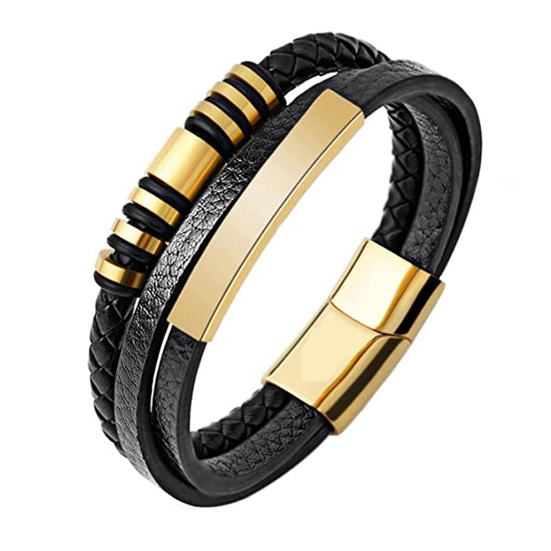 Luxury Stainless Steel Beaded Bracelet Fashion Men s Jewelry Classic Multilayer Braided Leather Bracelet Homme New Year Men Gift 22cm
Luxury Stainless Steel Beaded Bracelet Fashion Men s Jewelry Classic Multilayer Braided Leather Bracelet Homme New Year Men Gift 22cm