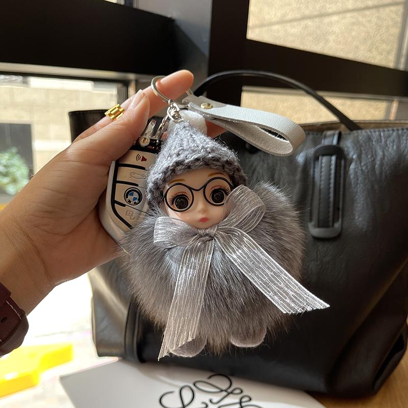 Cute Big Eyed Doll Pompom Keychain Real Fox Fur Bag Charm for Women Bag Key Ring Fine Jewelry Accessories Kids Girl Gift сірий
Cute Big Eyed Doll Pompom Keychain Real Fox Fur Bag Charm for Women Bag Key Ring Fine Jewelry Accessories Kids Girl Gift сірий