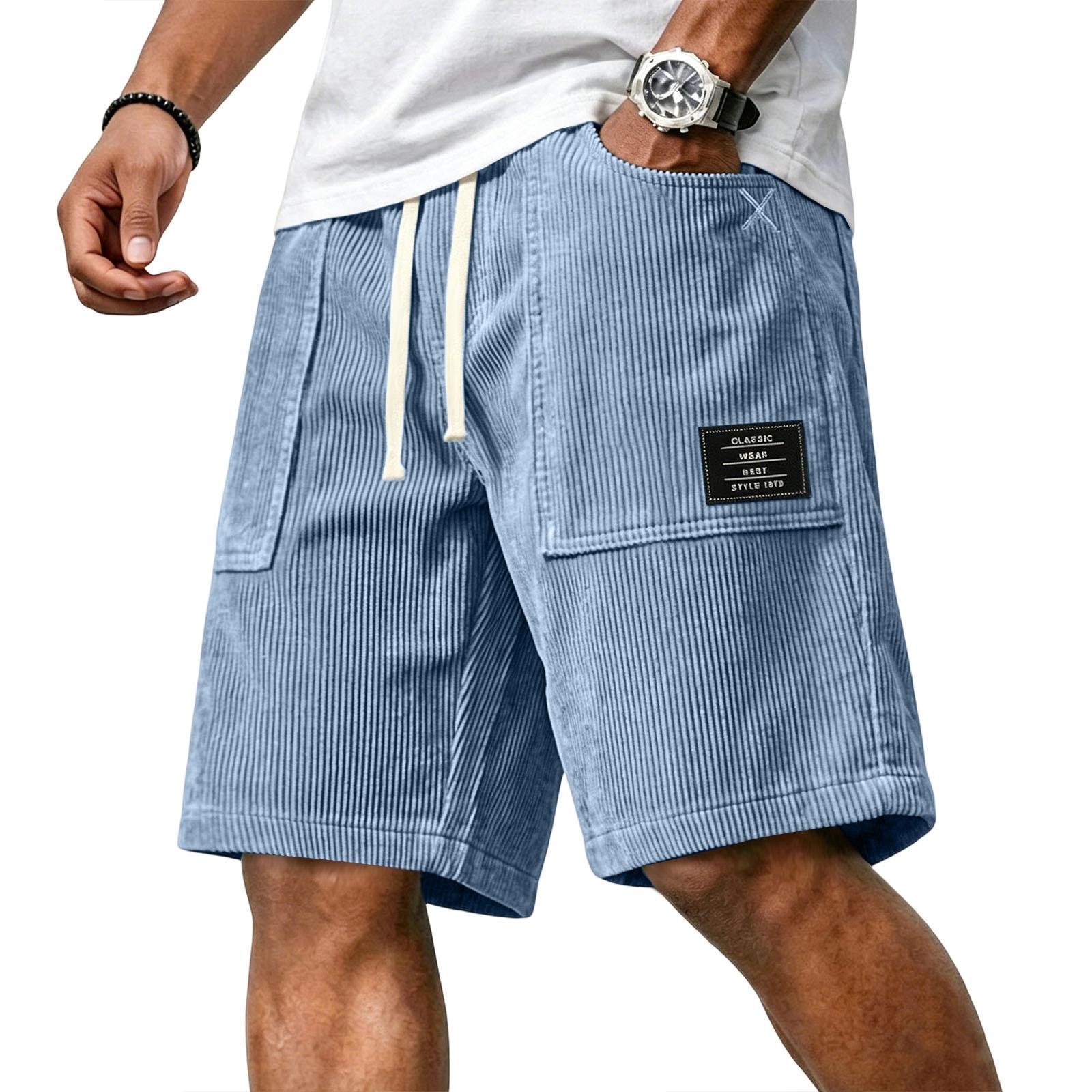 Men Corduroy Drawstring Waist Casual Shorts with Patch Letter Print Relaxed Fit Knee Length Trousers for Everyday Wear XXXXXL
Men Corduroy Drawstring Waist Casual Shorts with Patch Letter Print Relaxed Fit Knee Length Trousers for Everyday Wear XXXXXL