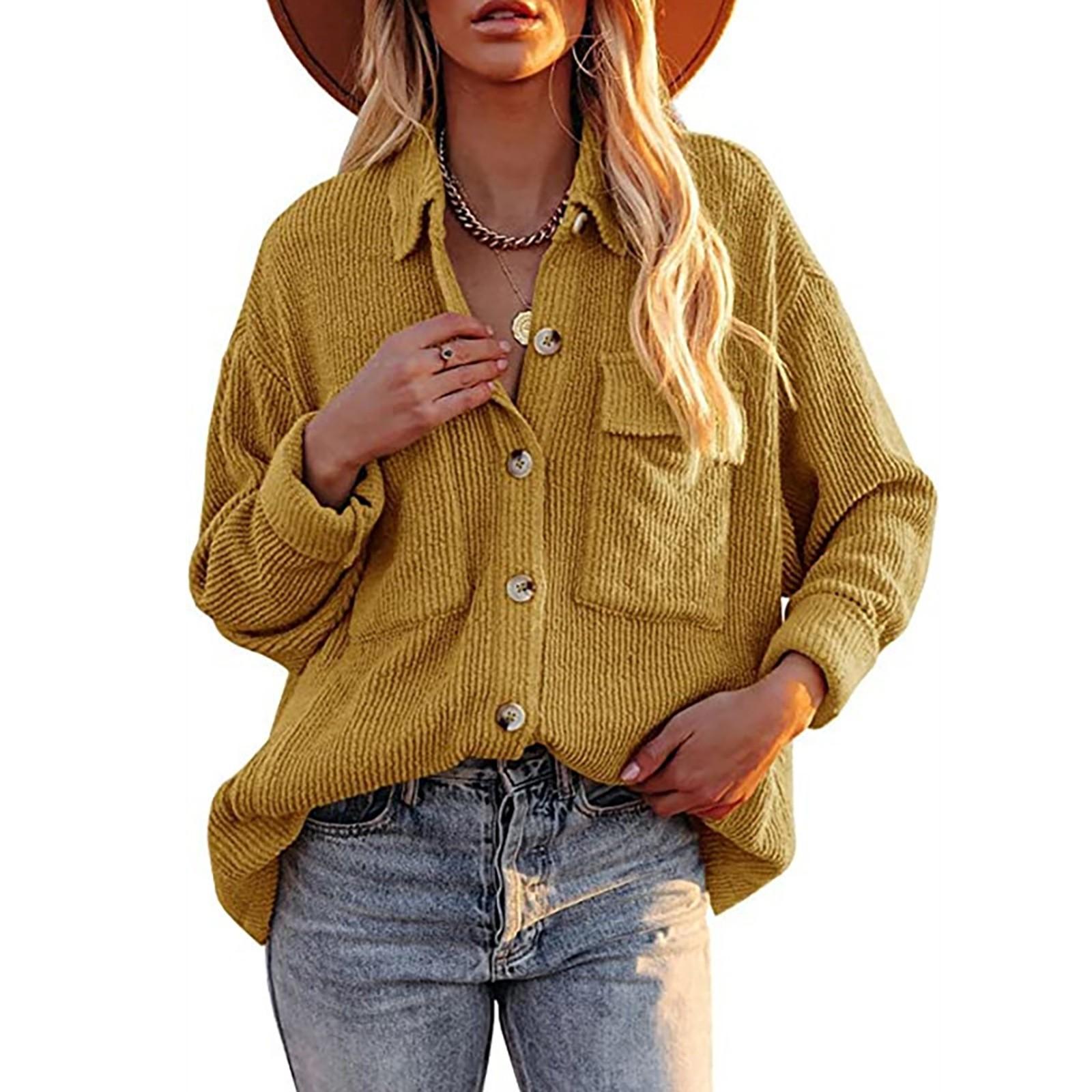 Women s And Winter Loose Corduroy Lapel Double Pockets Long-Sleeved Shirt Jacket M жовтий
Women s And Winter Loose Corduroy Lapel Double Pockets Long-Sleeved Shirt Jacket M жовтий