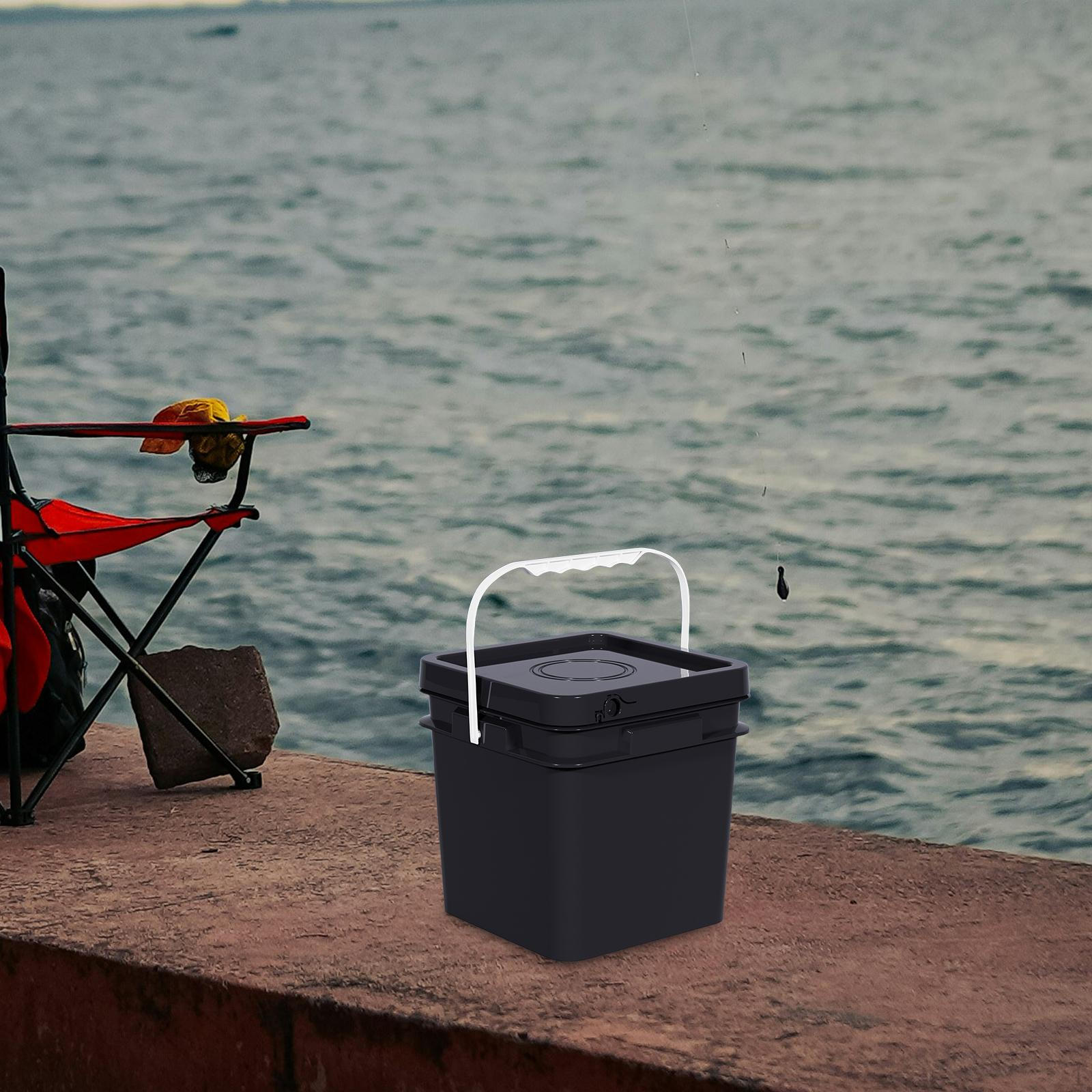 Порожнє квадратне відро з кришкою, функціональний контейнер для риболовлі та промислового використання 16L
Порожнє квадратне відро з кришкою, функціональний контейнер для риболовлі та промислового використання 16L