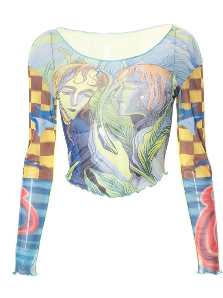 Уличная модная одежда, футболка с длинными рукавами, женская футболка с рисунком, сетчатый топ, сексуальный укороченный топ с принтом, вечерние клубные наряды, прозрачный L зелёный
Уличная модная одежда, футболка с длинными рукавами, женская футболка с рисунком, сетчатый топ, сексуальный укороченный топ с принтом, вечерние клубные наряды, прозрачный L зелёный