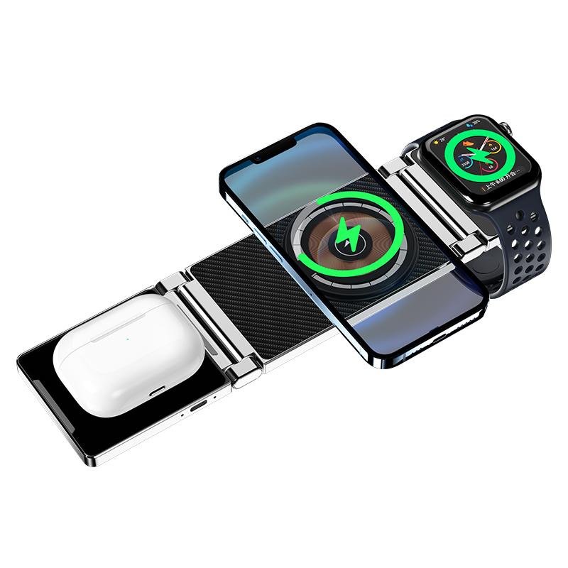 T30 4 in 1 Wireless Charging Station Stand Multifunctional Folding Magnetic Charger Cordless for Cell Phone Watch Headset Black
T30 4 in 1 Wireless Charging Station Stand Multifunctional Folding Magnetic Charger Cordless for Cell Phone Watch Headset Black