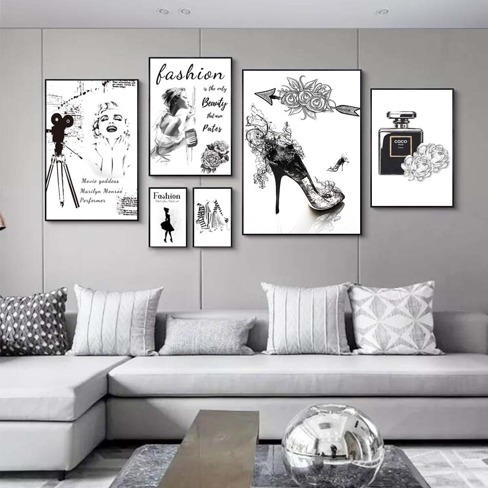 Now fashion art oil painting black and white style perfume high heel shoes canvas Girl Bedroom Home Furnishing decorative murals No Frame 21*30cm No Frame
Now fashion art oil painting black and white style perfume high heel shoes canvas Girl Bedroom Home Furnishing decorative murals No Frame 21*30cm No Frame