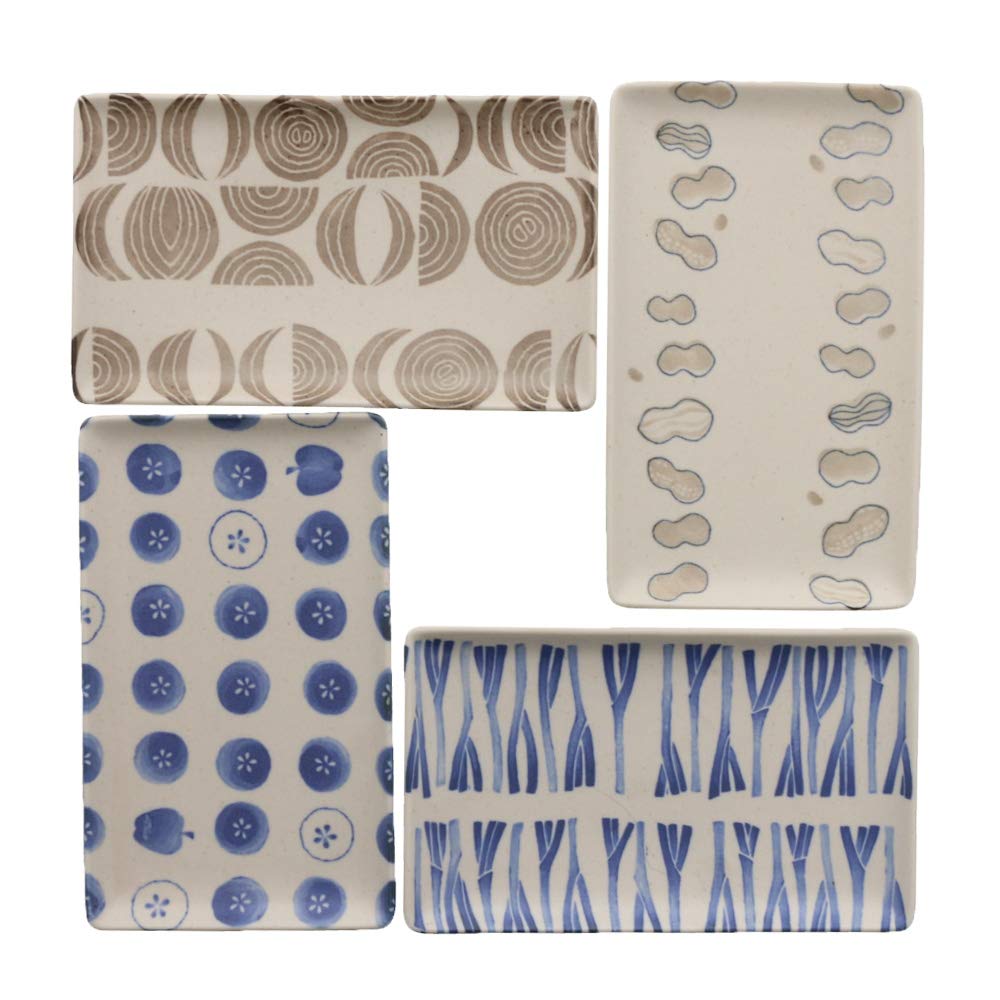 Set of 4 21cm rectangular plates featuring vegetable designs and (apple, leek, peanut, onion)
Set of 4 21cm rectangular plates featuring vegetable designs and (apple, leek, peanut, onion)