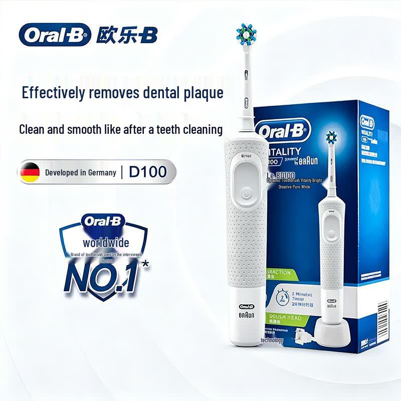 Oral-B Vitality D100 Electric Toothbrush CN plug (adapter included)
Oral-B Vitality D100 Electric Toothbrush CN plug (adapter included)