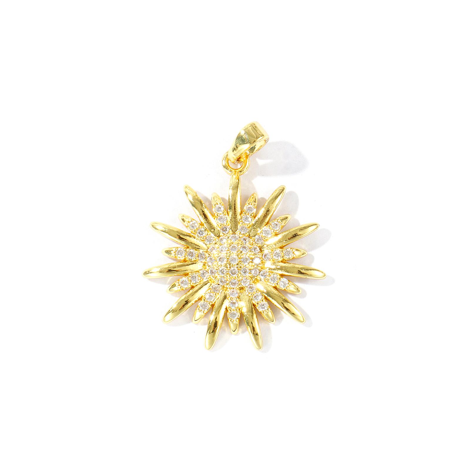 2PCs Sunflower Charm Micro Pave Clear Cubic Zirconia Brass Pendant For DIY Necklace Earrings Jewelry Making Findings 28mm x 22mm
2PCs Sunflower Charm Micro Pave Clear Cubic Zirconia Brass Pendant For DIY Necklace Earrings Jewelry Making Findings 28mm x 22mm