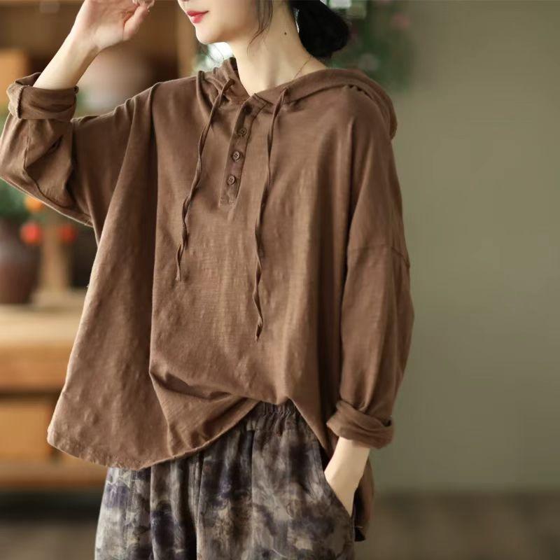 Johnature Vintage Personality с капюшоном однотонные свободные рубашки женские осенние повседневные рубашки с длинными рукавами XL кофейный
Johnature Vintage Personality с капюшоном однотонные свободные рубашки женские осенние повседневные рубашки с длинными рукавами XL кофейный