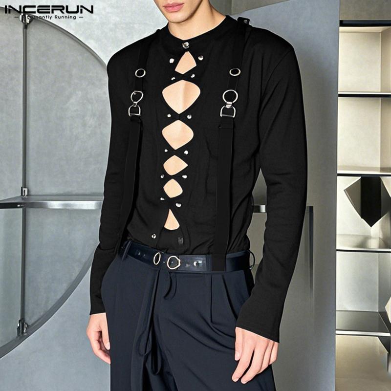 INCERUN Men s Long Sleeve Hollow Out Bandage Patchwork T-shirts Tops 5XL вина червоного кольору
INCERUN Men s Long Sleeve Hollow Out Bandage Patchwork T-shirts Tops 5XL вина червоного кольору