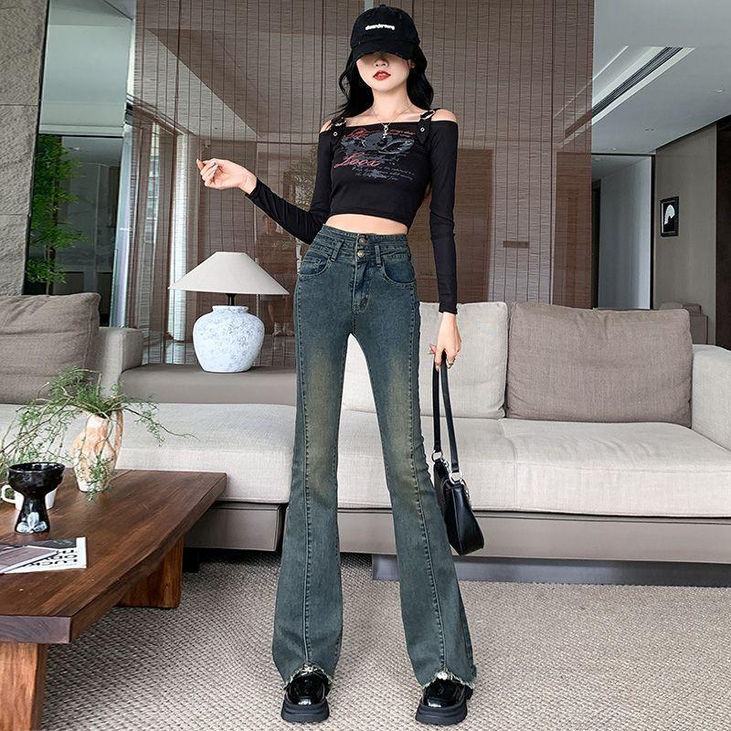 Light Blue High-waisted Slightly Flared Jeans for Women s New Style of Spring and Autumn High-slim and Fluffed Bell-bottom Pants XXL
Light Blue High-waisted Slightly Flared Jeans for Women s New Style of Spring and Autumn High-slim and Fluffed Bell-bottom Pants XXL