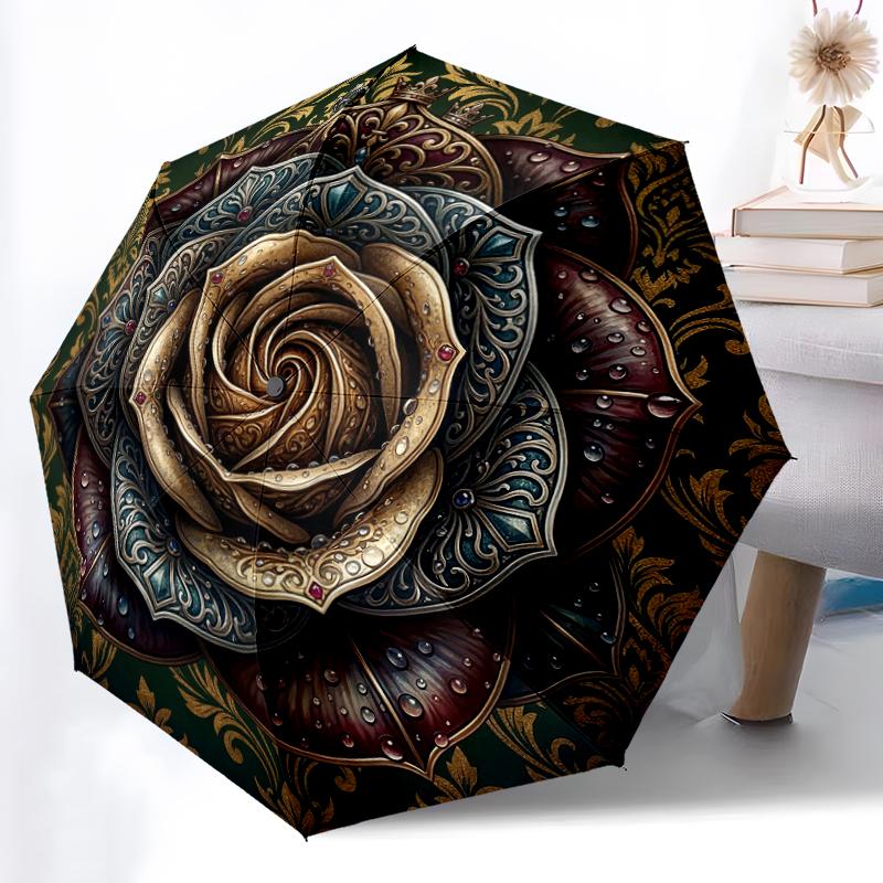 1pc Sturdy 8-Bone Auto Umbrella, Creative Red Rose Umbrella, Digital Printed, Foldable Umbrella for On-the-Go Outdoor Use
1pc Sturdy 8-Bone Auto Umbrella, Creative Red Rose Umbrella, Digital Printed, Foldable Umbrella for On-the-Go Outdoor Use
