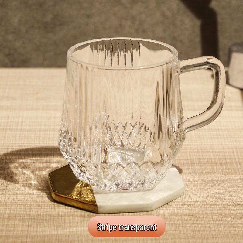 Shangqi Striped Transparent Glass Cups with Handles, 4-Piece Set
Shangqi Striped Transparent Glass Cups with Handles, 4-Piece Set