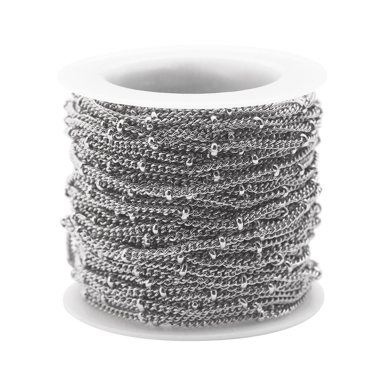 10Yards/Roll 2/3mm Stainless Steel Chains Bead Necklace Chain Bulk Chains For Jewelry Making DIY Necklace Bracelet Accessories width 1.5mm
10Yards/Roll 2/3mm Stainless Steel Chains Bead Necklace Chain Bulk Chains For Jewelry Making DIY Necklace Bracelet Accessories width 1.5mm