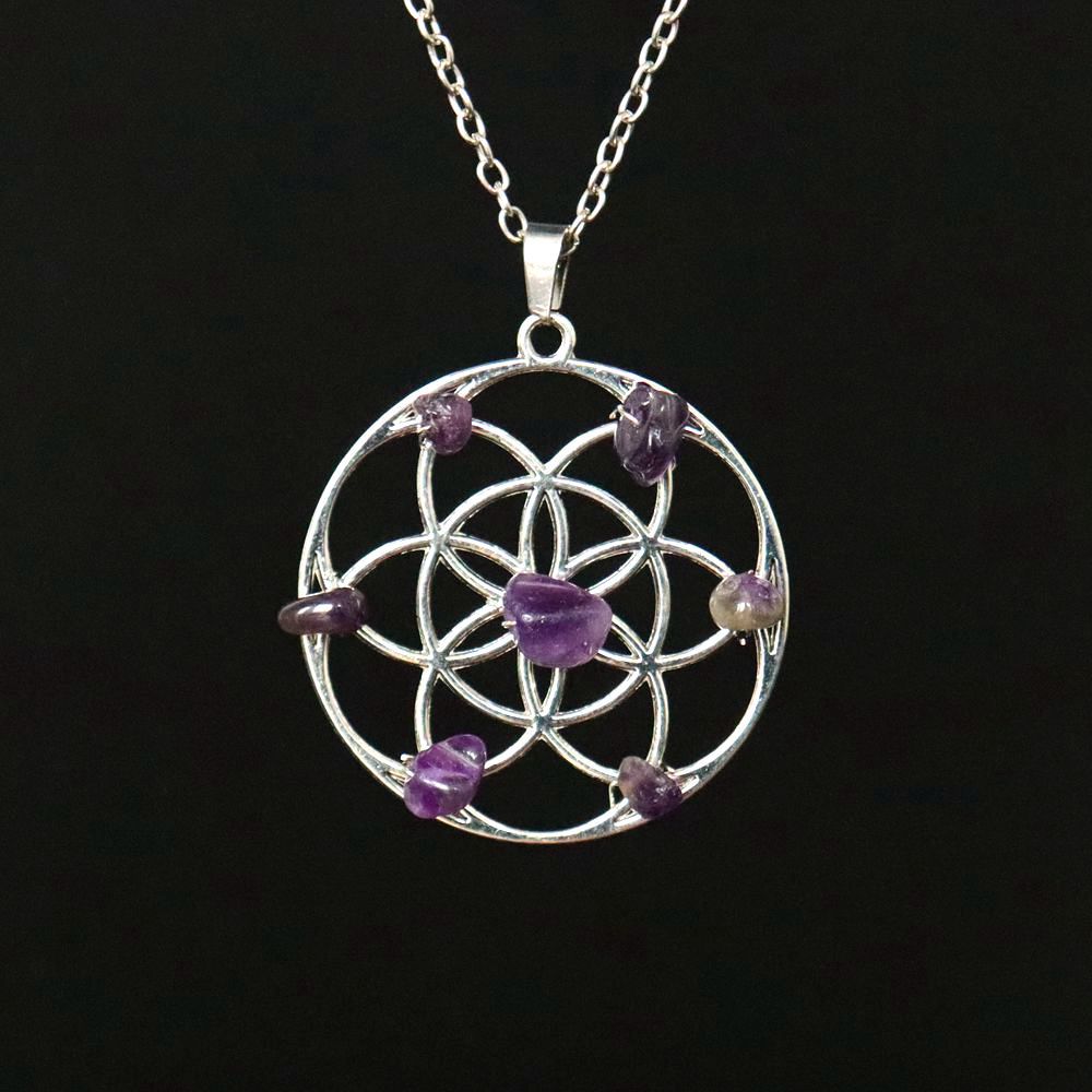 Natural Gravel Crystal Amethyst Disc Pendant Necklace Alloy Flower Necklace N42 аметист
Natural Gravel Crystal Amethyst Disc Pendant Necklace Alloy Flower Necklace N42 аметист