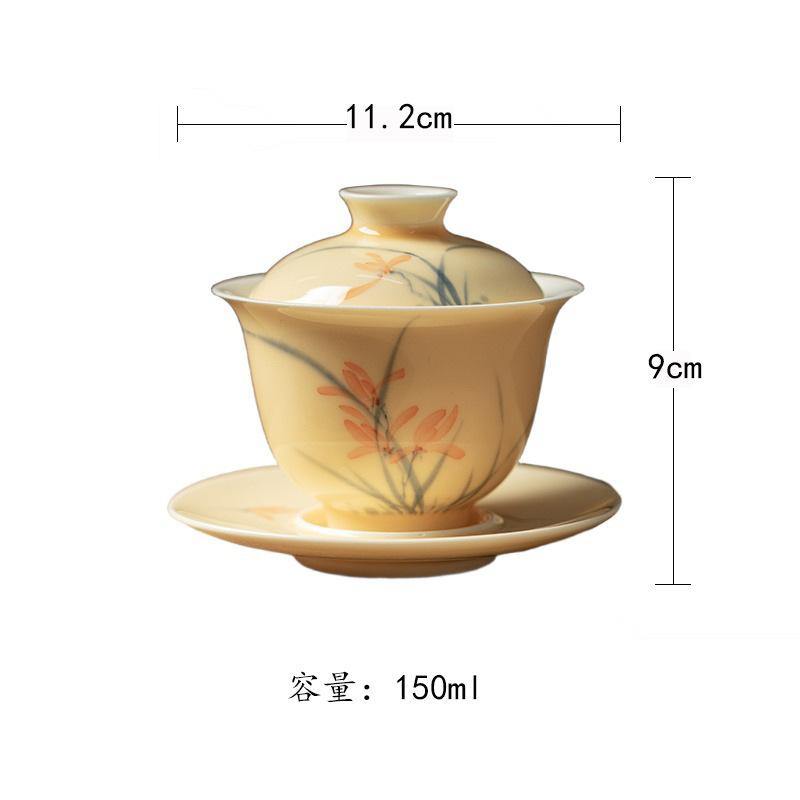 150ml Hand-painted Orchid Gaiwan Antique Tea Tureen Tea Bowl With Lid Kit Tea Maker Cover Bowl Tea Items Accessories Collection
150ml Hand-painted Orchid Gaiwan Antique Tea Tureen Tea Bowl With Lid Kit Tea Maker Cover Bowl Tea Items Accessories Collection