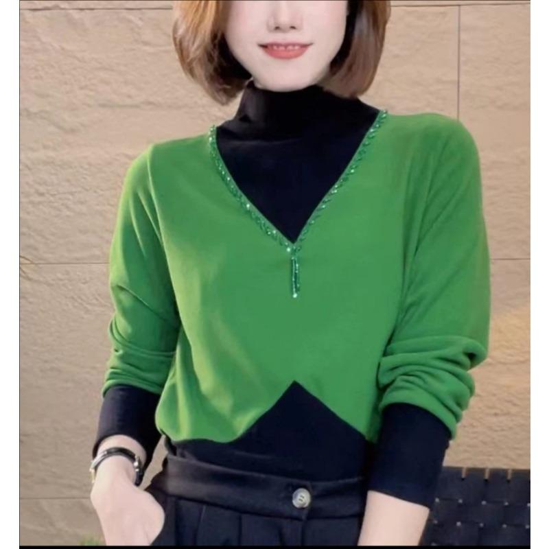 Ранняя весна, новая, с длинными рукавами и полувысоким воротом, универсальная модная футболка, тонкая и теплая, тонкий базовый топ для женщин 4XL зелёный
Ранняя весна, новая, с длинными рукавами и полувысоким воротом, универсальная модная футболка, тонкая и теплая, тонкий базовый топ для женщин 4XL зелёный