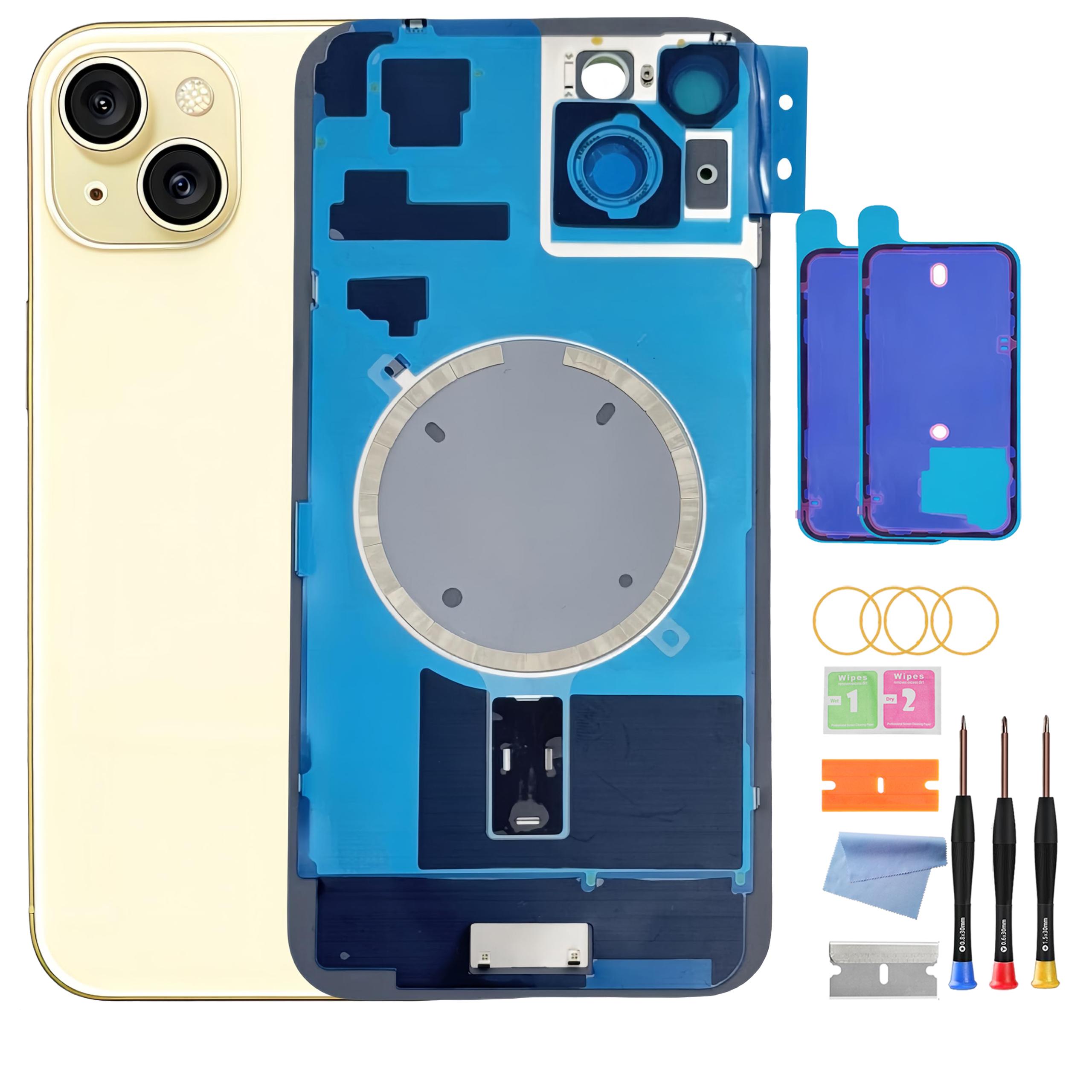 Back Housing for iPhone 15 Plus (6.7-inch) with Glass Rear Cover, Middle Frame, SIM Tray and Repair Tools 15 Plus-BG-Yellow
Back Housing for iPhone 15 Plus (6.7-inch) with Glass Rear Cover, Middle Frame, SIM Tray and Repair Tools 15 Plus-BG-Yellow