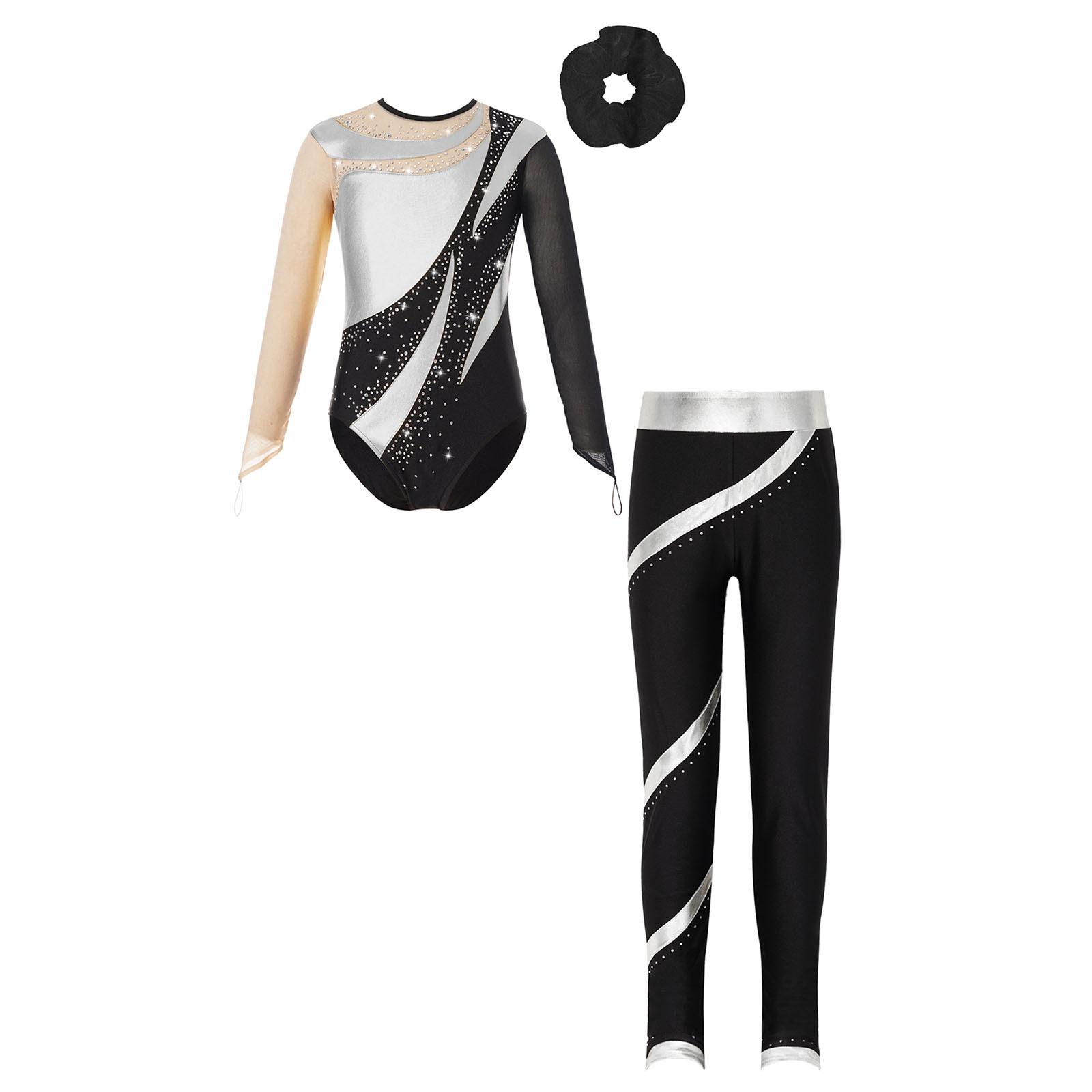 Shiny Rhinestones Leotard Set for Girls with Cutout Back Long Sleeve, Pants Headband Performance Outfit 15-16 Years срібний/чорний
Shiny Rhinestones Leotard Set for Girls with Cutout Back Long Sleeve, Pants Headband Performance Outfit 15-16 Years срібний/чорний