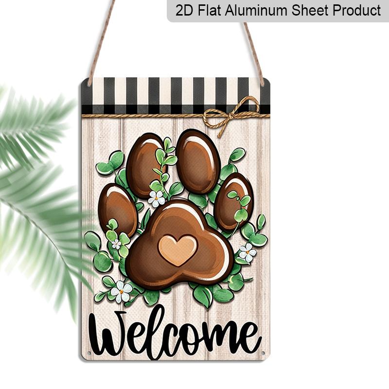2D Flat Dog Paw Print Welcome Metal Sign, 8×12 Inch Aluminum Wall Art, Rustic Farmhouse Design with Greenery & Plaid, Durable Decor for Pet Lovers 20*30cm
2D Flat Dog Paw Print Welcome Metal Sign, 8×12 Inch Aluminum Wall Art, Rustic Farmhouse Design with Greenery & Plaid, Durable Decor for Pet Lovers 20*30cm