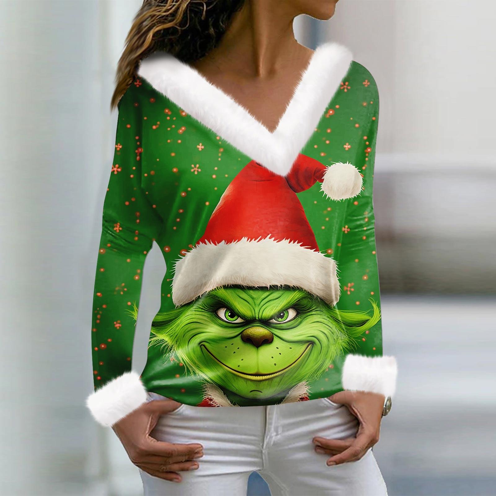 Женская футболка, рождественская рубашка с длинным рукавом, вечерние, рождественский флисовый воротник, топ с v-образным вырезом XXL светло-зеленый
Женская футболка, рождественская рубашка с длинным рукавом, вечерние, рождественский флисовый воротник, топ с v-образным вырезом XXL светло-зеленый