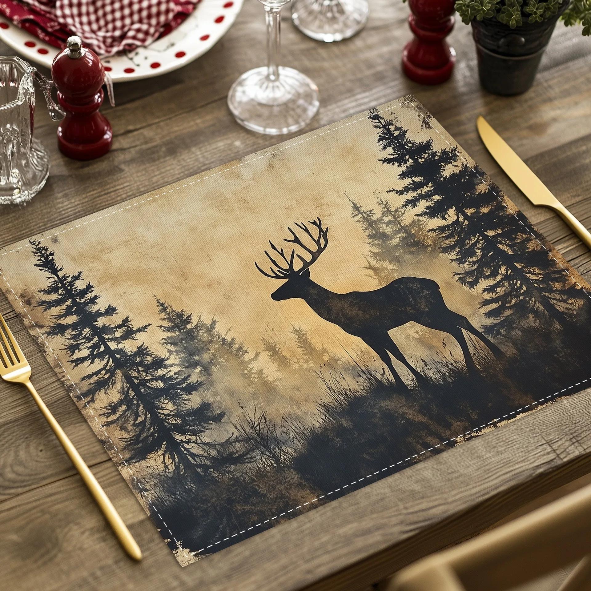4/6/8PcsRustic Wildlife Placemats with Deer Wolf Bear Designs Linen Heat InsulationPads forDining Table Mats Kitchen Table Decor 8Pcs-30X45cm(12X18in
4/6/8PcsRustic Wildlife Placemats with Deer Wolf Bear Designs Linen Heat InsulationPads forDining Table Mats Kitchen Table Decor 8Pcs-30X45cm(12X18in