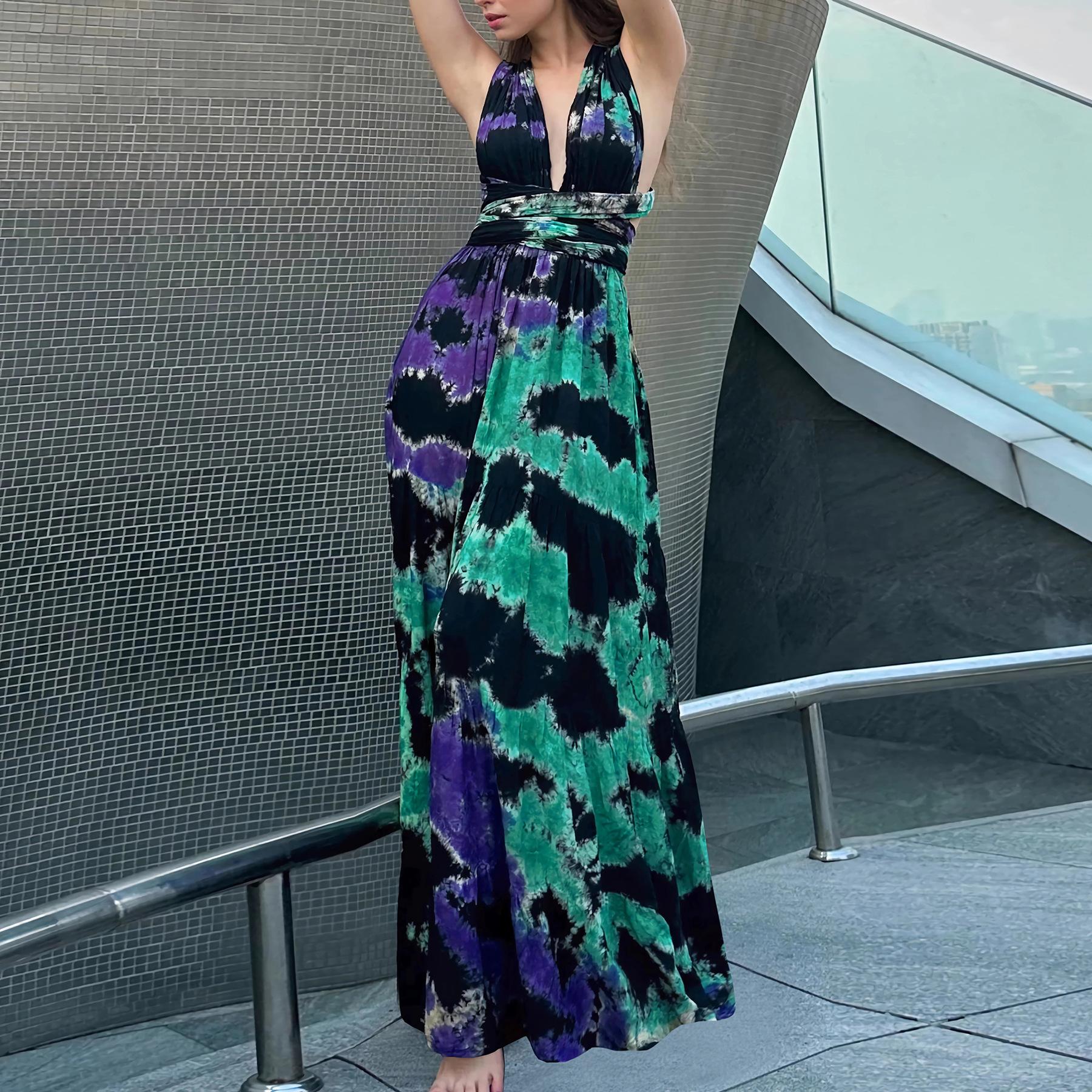 Летние повседневные платья без рукавов с принтом тай-дай и висячими бретельками на шее XXL синий
Летние повседневные платья без рукавов с принтом тай-дай и висячими бретельками на шее XXL синий