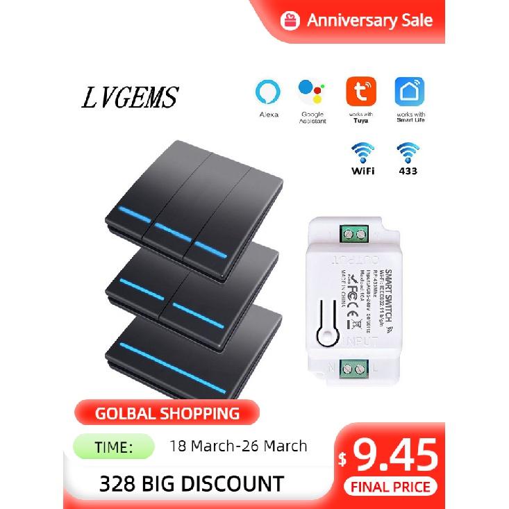 Tuya Smart Switch 1/2/3 Gang Wireless RF 433 МГц кнопочная панель, модуль таймера улучшения умного дома поддерживает Google Home
Tuya Smart Switch 1/2/3 Gang Wireless RF 433 МГц кнопочная панель, модуль таймера улучшения умного дома поддерживает Google Home