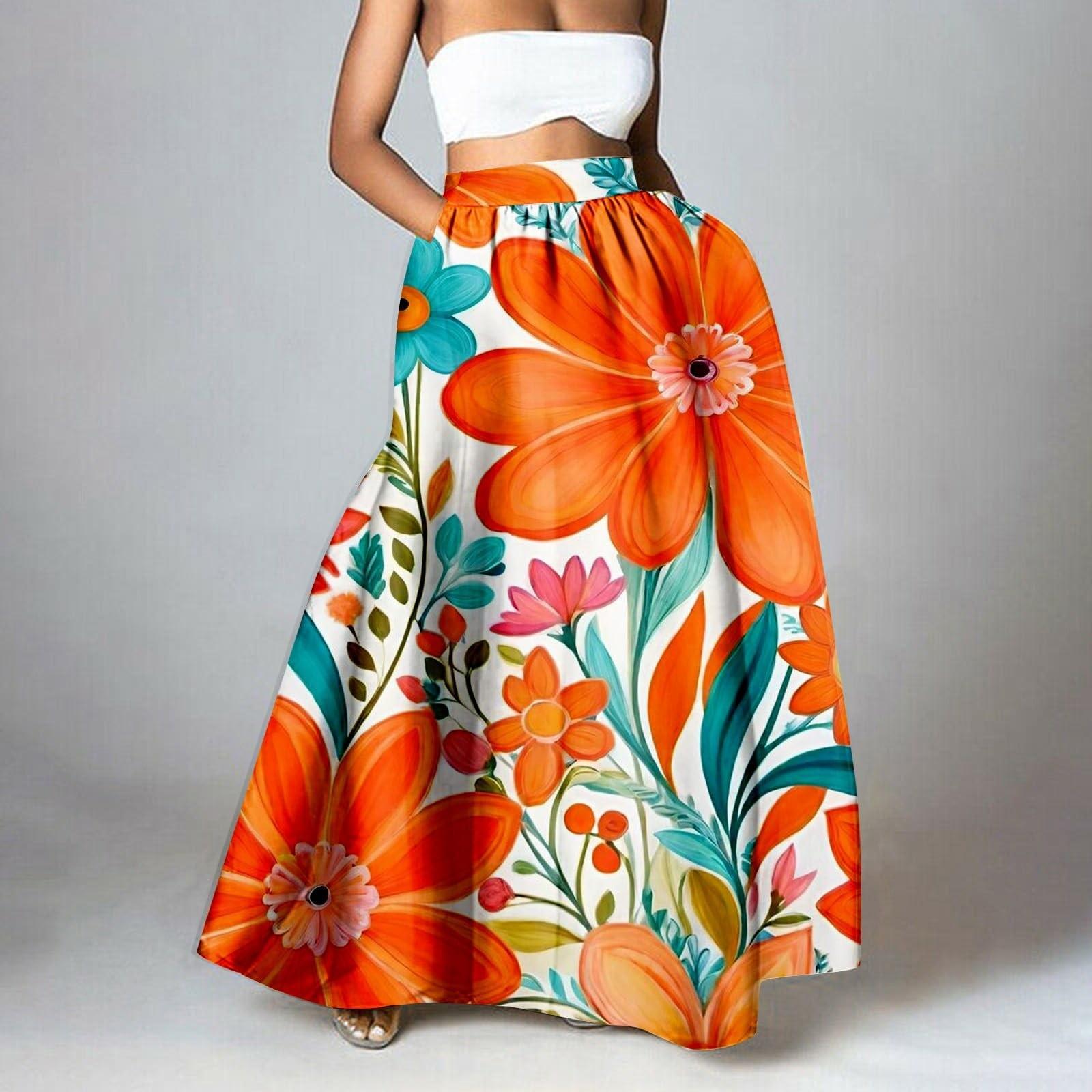 Женская мода с цветочным принтом, свободная полуюбка с высокой талией, пляжное удлиненное платье XL оранжевый
Женская мода с цветочным принтом, свободная полуюбка с высокой талией, пляжное удлиненное платье XL оранжевый