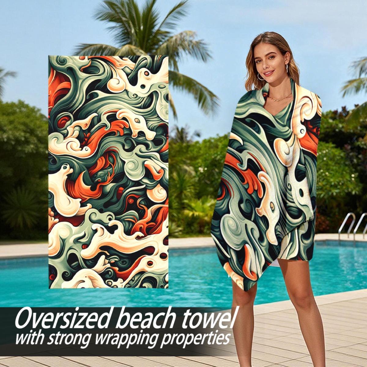 Fluid art style swirl patterns polyester microfiber beach towel is highly absorbent, suitable for swimming and beach outings W30*H60(CM)
Fluid art style swirl patterns polyester microfiber beach towel is highly absorbent, suitable for swimming and beach outings W30*H60(CM)