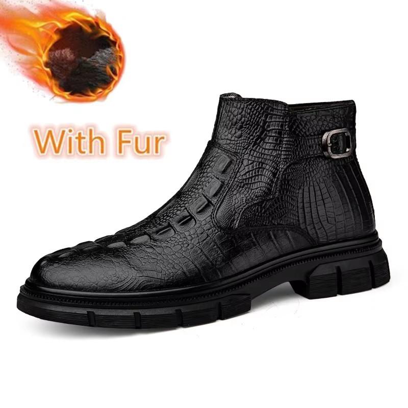 Fashion Genuine Leather Mens Dress Business Shoes Warm Plush Fur Winter Formal Ankle Boots Male Botas Luxury British Style Chelsea Boots 37
Fashion Genuine Leather Mens Dress Business Shoes Warm Plush Fur Winter Formal Ankle Boots Male Botas Luxury British Style Chelsea Boots 37