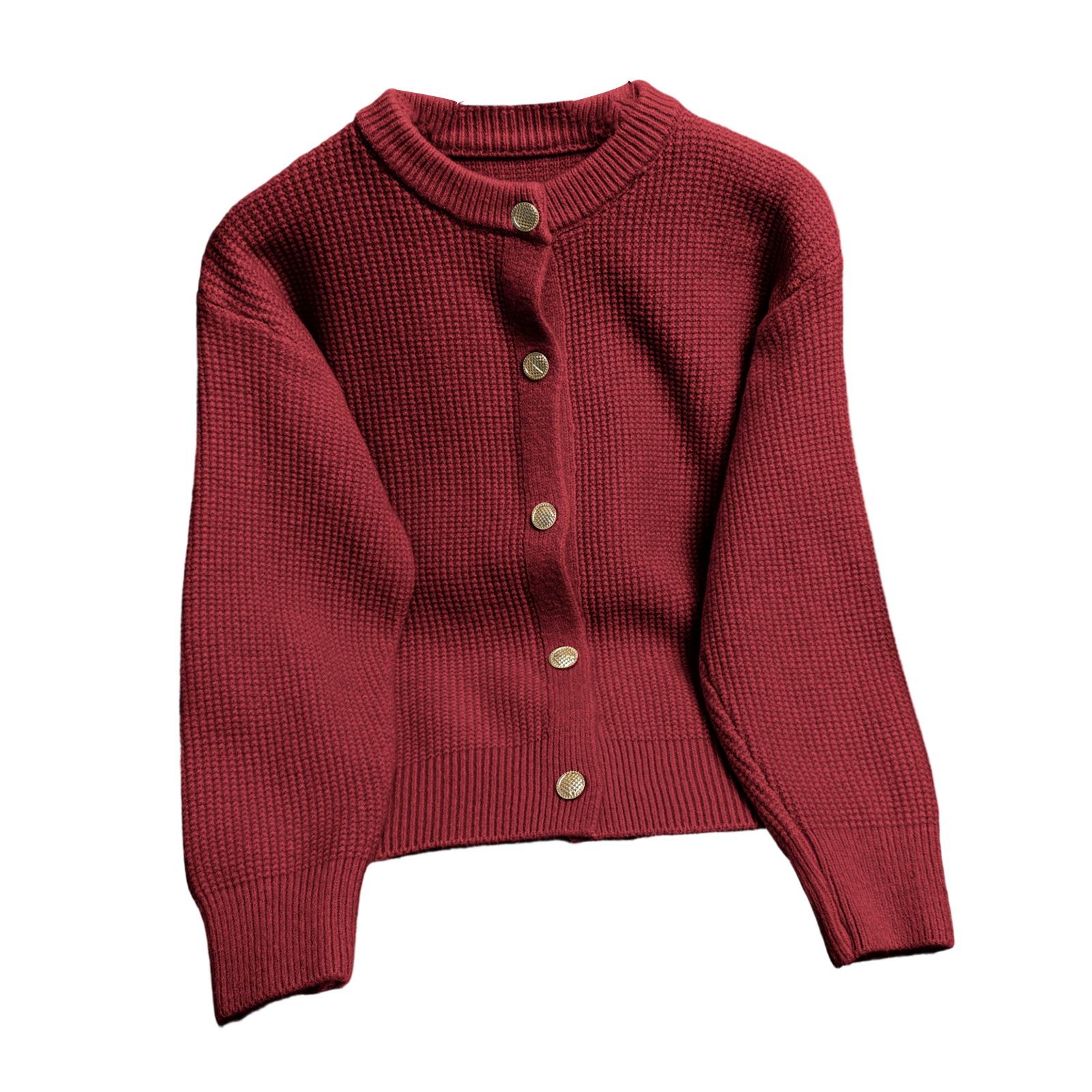 Женский модный однотонный укороченный вязаный кардиган с круглым вырезом в уличном стиле, прилегающий свитер L винный
Женский модный однотонный укороченный вязаный кардиган с круглым вырезом в уличном стиле, прилегающий свитер L винный