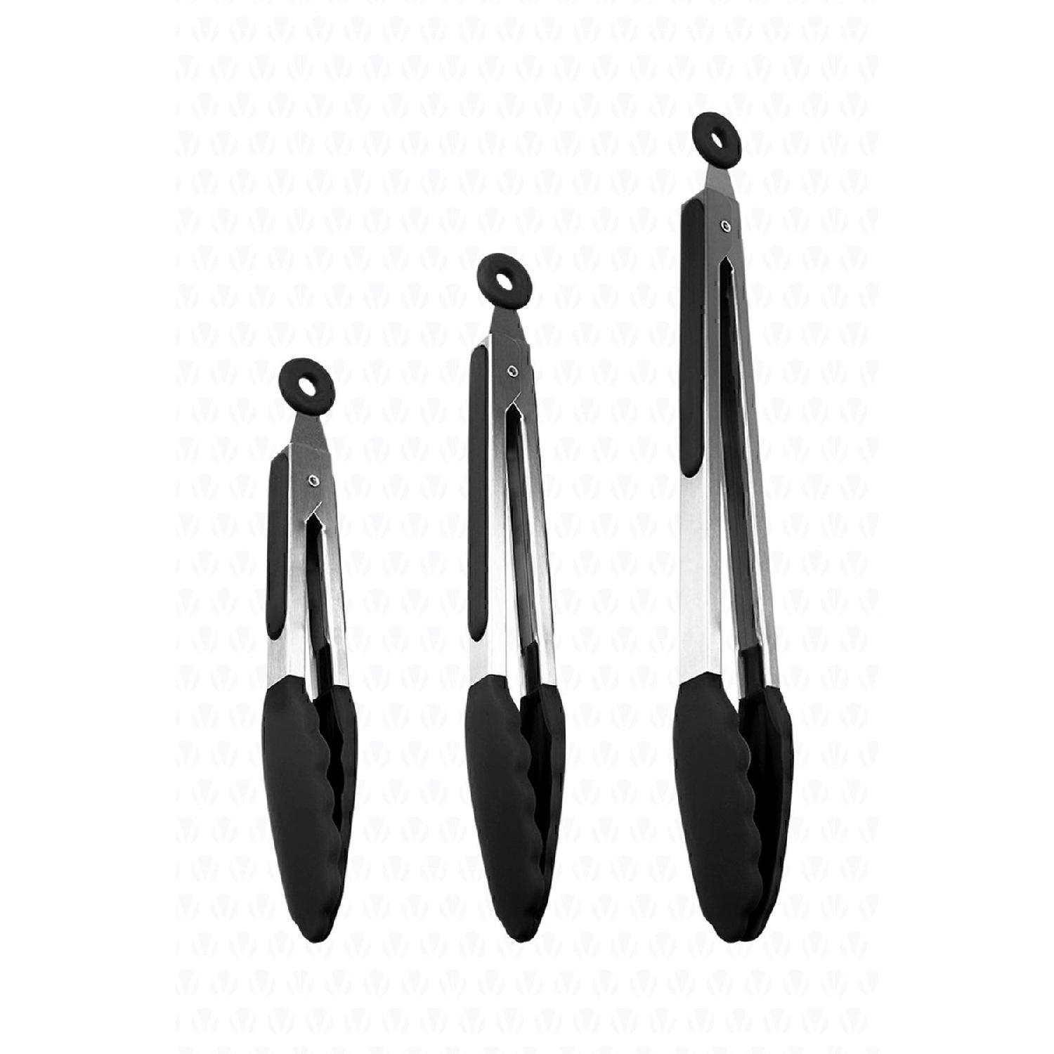 Midori Metal Handle Silicone Tip Lock System Smart 3-piece Tongs Set Black сірий колір
Midori Metal Handle Silicone Tip Lock System Smart 3-piece Tongs Set Black сірий колір