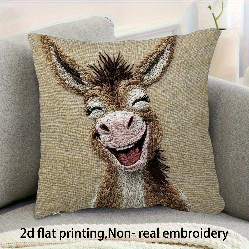 2D flat-Funny Smiling Donker Linen Throw Pillow Cover,Cute Farm Animal Decorative Pillowcase for Couch Bedroom Living Room 45x45cm-1pcs
2D flat-Funny Smiling Donker Linen Throw Pillow Cover,Cute Farm Animal Decorative Pillowcase for Couch Bedroom Living Room 45x45cm-1pcs