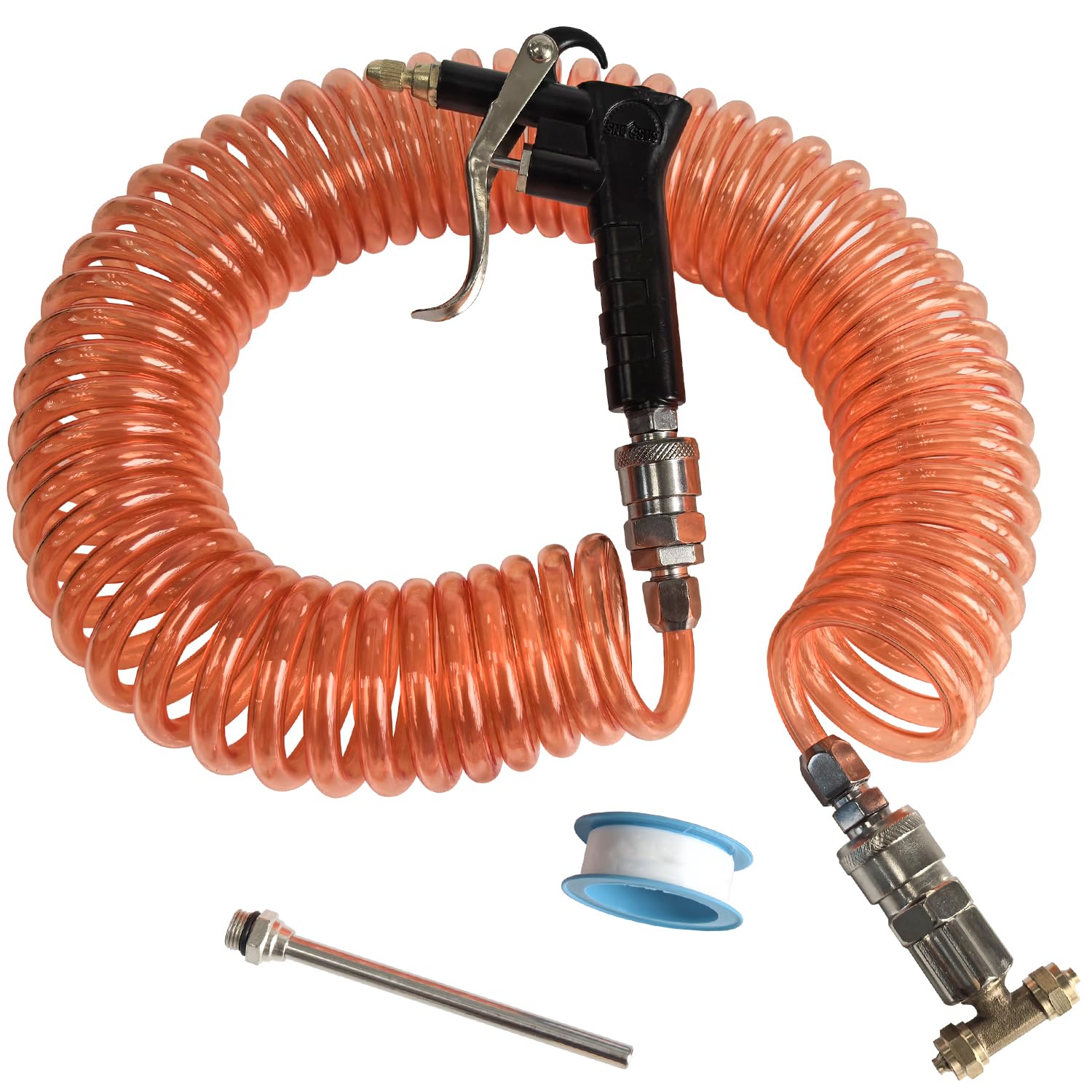 Socpuro Truck Mount Air Duster Gun Compressor & 6m Spiral Air Hose & 3-Way Quick Connector & Air Blow Gun 3-Piece Set with Brass Nozzle, PU Air Hose,
Socpuro Truck Mount Air Duster Gun Compressor & 6m Spiral Air Hose & 3-Way Quick Connector & Air Blow Gun 3-Piece Set with Brass Nozzle, PU Air Hose,