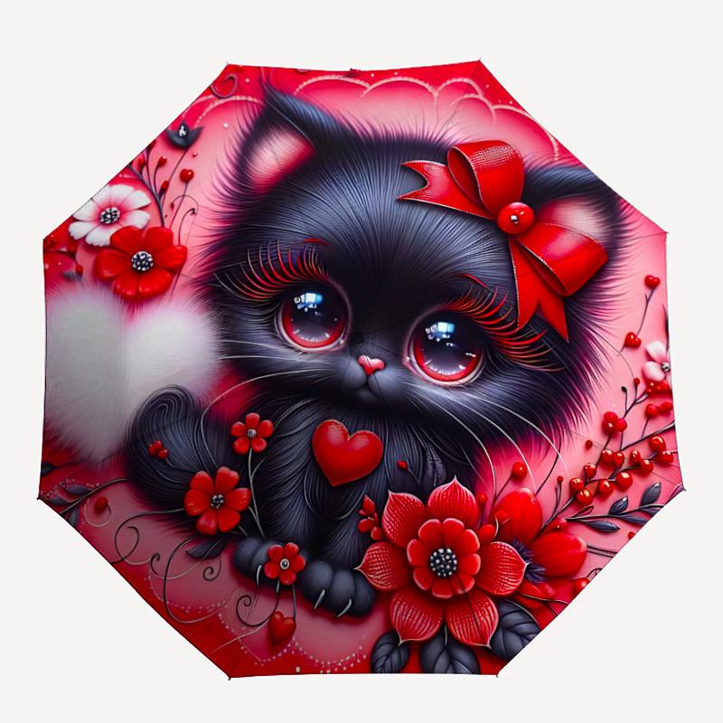 1pc Kitten Heart Flowers Auto-Fold Umbrella with One-Touch Open/Close - 8 Reinforced Ribs for Windproof Stability, yy251118239
1pc Kitten Heart Flowers Auto-Fold Umbrella with One-Touch Open/Close - 8 Reinforced Ribs for Windproof Stability, yy251118239