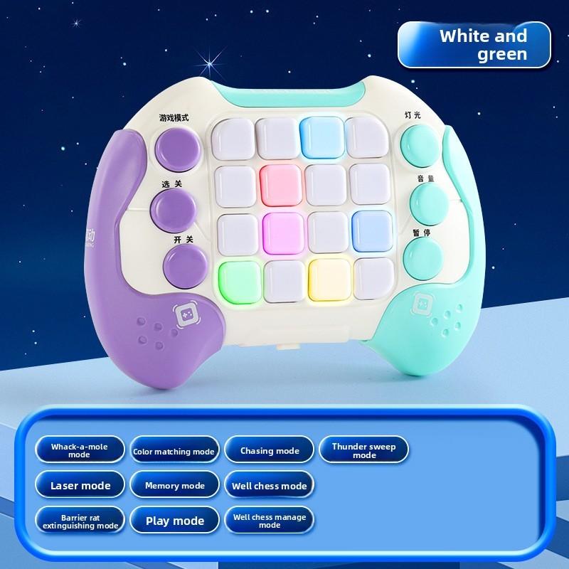 Развивающая игрушка со светом, кнопкой со звуком и питанием от батареек для тренировки мозга White Cyan
Развивающая игрушка со светом, кнопкой со звуком и питанием от батареек для тренировки мозга White Cyan