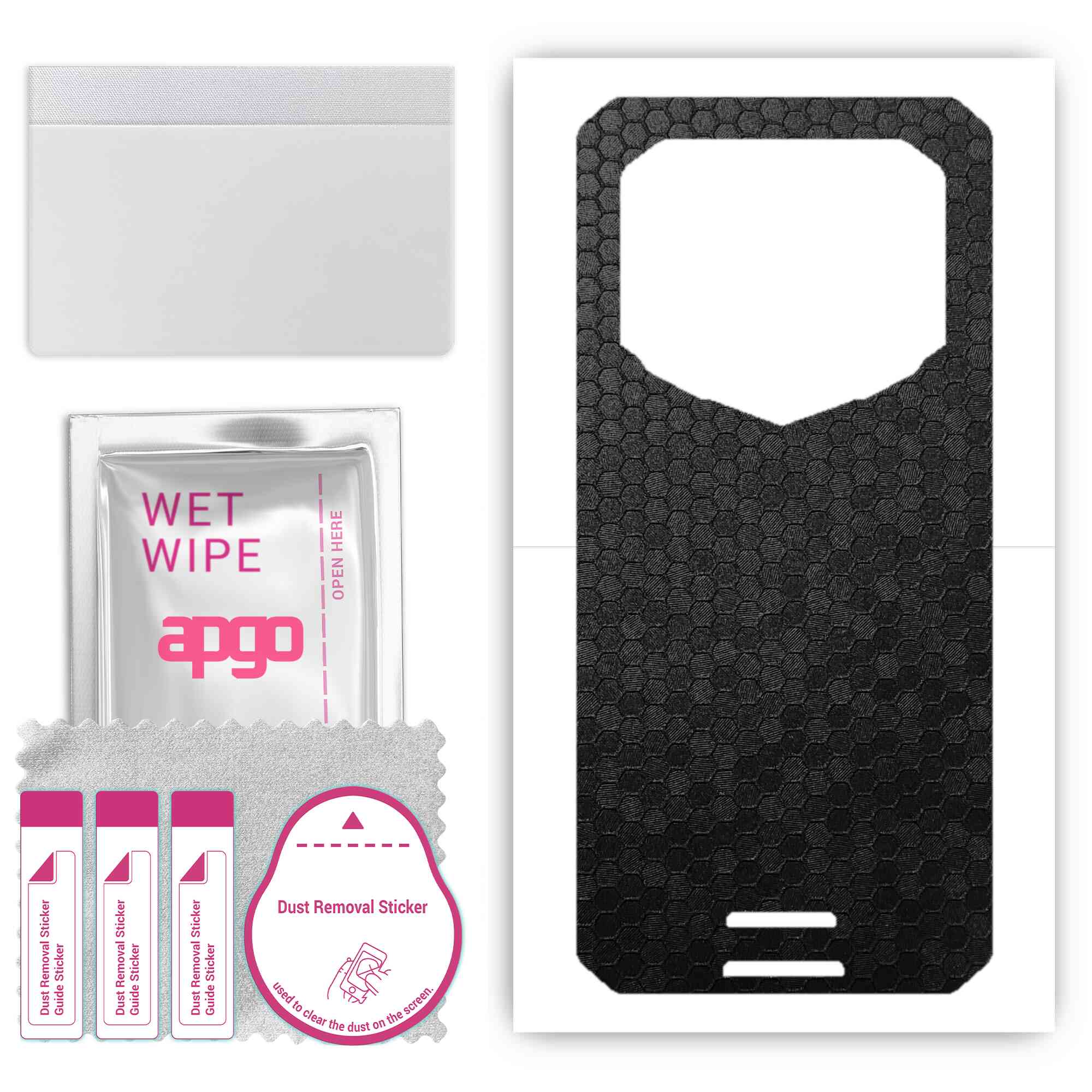 Apgo Protective Skin Sticker for the back compatible with Oukitel WP15, Wrap Film, Foil, Vinyl - Pattern Black Honeycomb
Apgo Protective Skin Sticker for the back compatible with Oukitel WP15, Wrap Film, Foil, Vinyl - Pattern Black Honeycomb