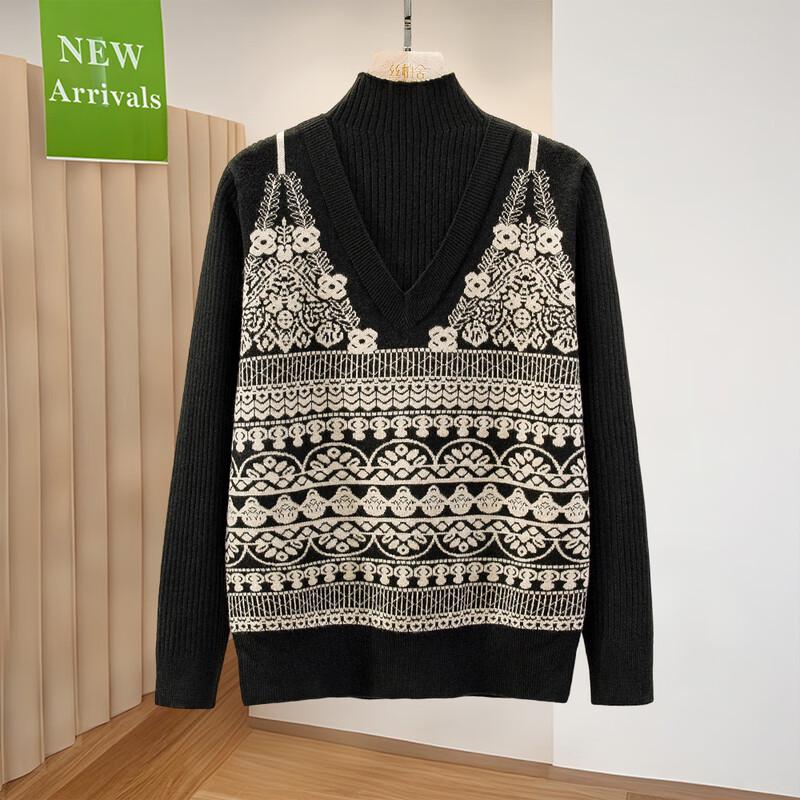 Women s Color Block Faux Two-Piece Knitted Pullover Top One Size
Women s Color Block Faux Two-Piece Knitted Pullover Top One Size
