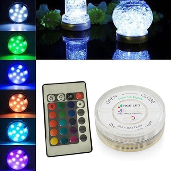 Waterproof 10 LED Submersible Remote Control Light for Vase Wedding
Waterproof 10 LED Submersible Remote Control Light for Vase Wedding