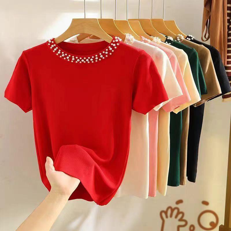 Корейская трикотажная футболка женская топ однотонная майка Y2K летняя мода женская без рукавов бисер повседневные тонкие топы черный белый M красный
Корейская трикотажная футболка женская топ однотонная майка Y2K летняя мода женская без рукавов бисер повседневные тонкие топы черный белый M красный