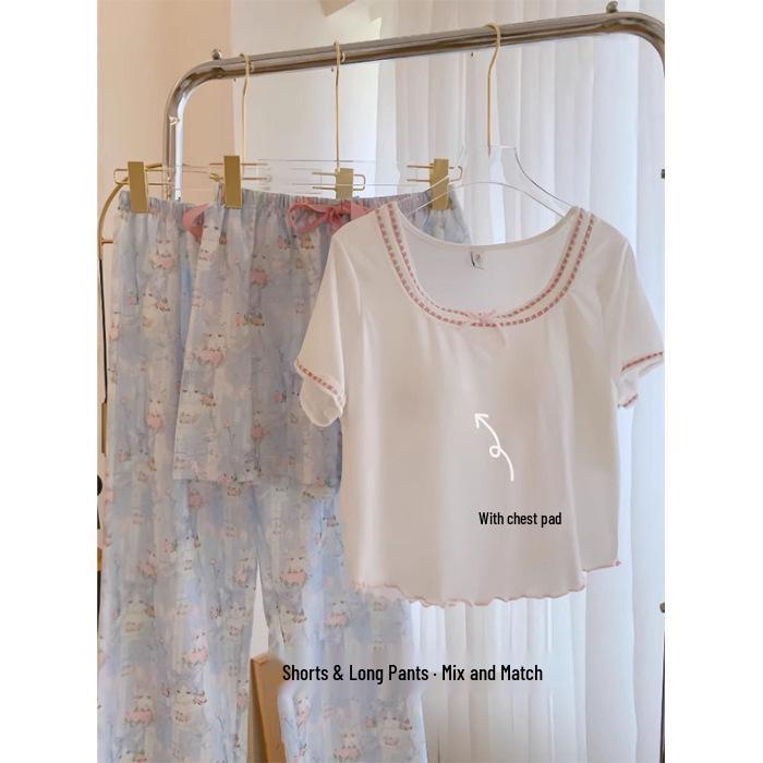 Summer Women s Cartoon Print Three-Piece Set: Cotton Top, Shorts, Long Pants with Built-in Bra Pads, Ideal for Home or Outdoor Wear. XL
Summer Women s Cartoon Print Three-Piece Set: Cotton Top, Shorts, Long Pants with Built-in Bra Pads, Ideal for Home or Outdoor Wear. XL