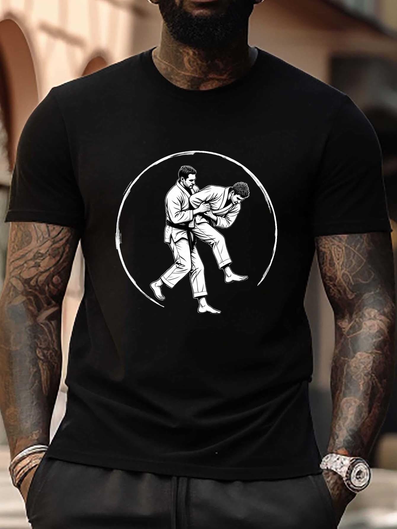 Plus Size Jiu Jitsu Martial Arts Graphic T-shirt - Black Casual Short Sleeve Tee with White Martial Arts Design XL
Plus Size Jiu Jitsu Martial Arts Graphic T-shirt - Black Casual Short Sleeve Tee with White Martial Arts Design XL
