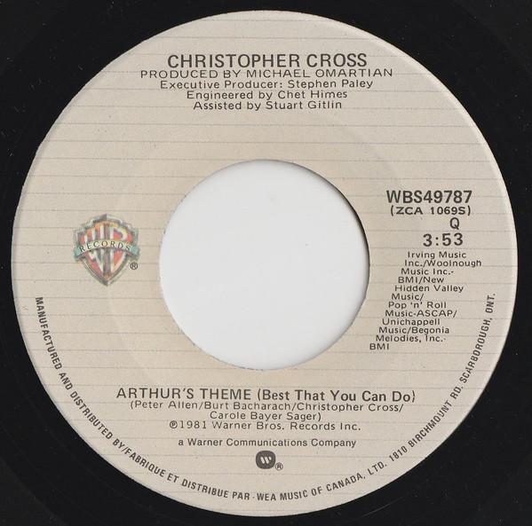 7inch Record CHRISTOPHER CROSS - Arthur s Theme (Best That You Can D WBS49787 Warner Bros. Re 1981 Canada Rock Used
7inch Record CHRISTOPHER CROSS - Arthur s Theme (Best That You Can D WBS49787 Warner Bros. Re 1981 Canada Rock Used